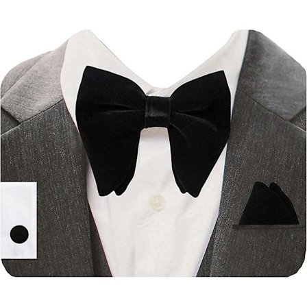 Herre Ensfarget Rutete Fløyel Forhåndsknyttet Justerbar Sløyfe Og Lommetørkle Mansjettknapp