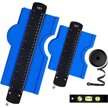 [Blå] Contour Teacher, Kardition Contour Gauge Duplikator Set med[Water Wave][Minimåttband]