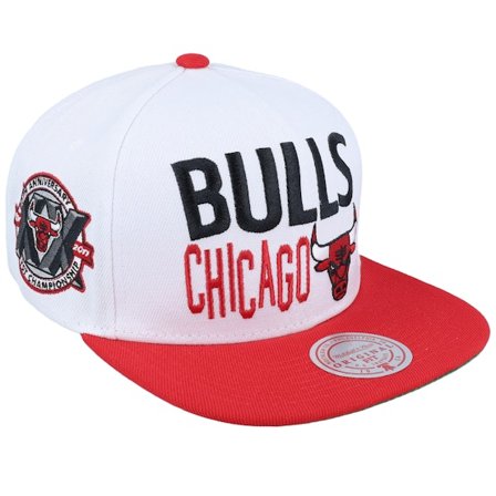 Mitchell & Ness - NBA - White - snapback - Cap - Chicago Bulls Toss Up White/Red Snapback - Hatstore