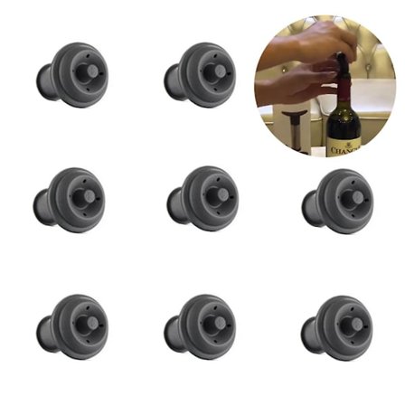 8 stk. Vakuumprop til Vin, Vinprop, Genanvendelig Flaskeforsegler