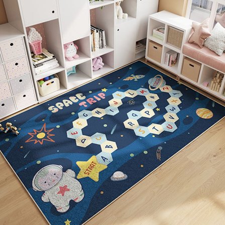 Lekeromsteppe for barn, sengeteppe til soverommet, anti-fall matte for babyer ved inngangen, tegneserieprint