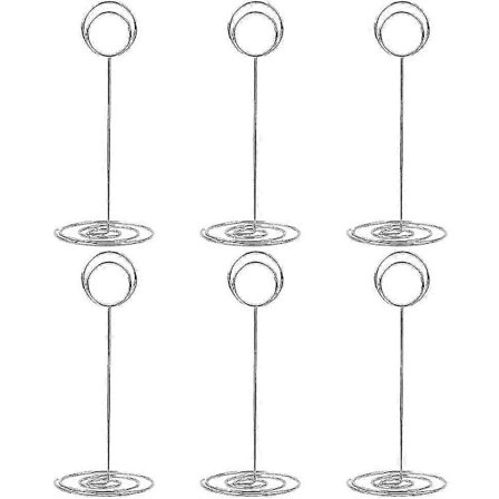 10-pack 22 cm höga bordsnummerhållare, placeringskortshållare, silver