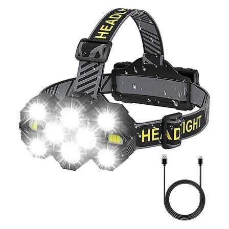 22000 Huvudlampa Laddningsbar, Super Ljusstark 10 Huvudlampa, 8+2 Lägen Vattentät Huvudlampa
