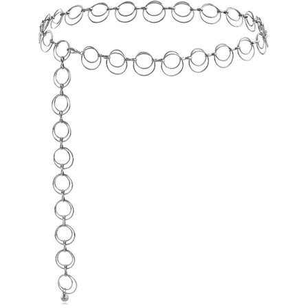 ING Midjebelte, 100 cm, Damebelter, Buksebelte, Belte, Metallkjede belte, Lenkekjede belte, Midjekjede, Midjekjede, Egnet for jeanskjoler