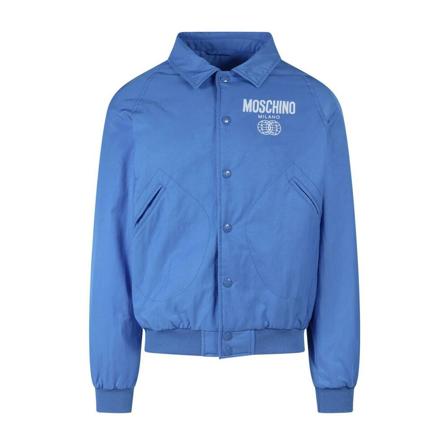 Moschino, Rain Jackets Blauw, Heren, Maat:M