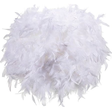 Fjerlampe skærme til loftlampe, bordlampe, gulvlampe, loftlampe skærm til stue, soveværelse, køkken (hvid)