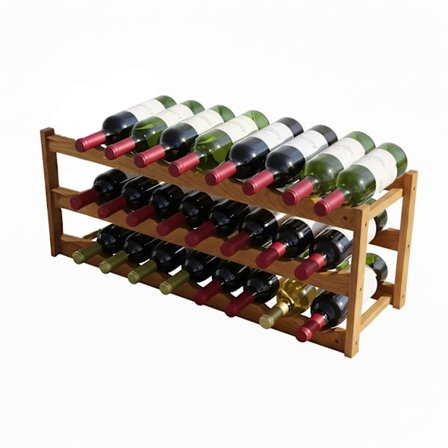 Valnøddevinreol til 24 flasker