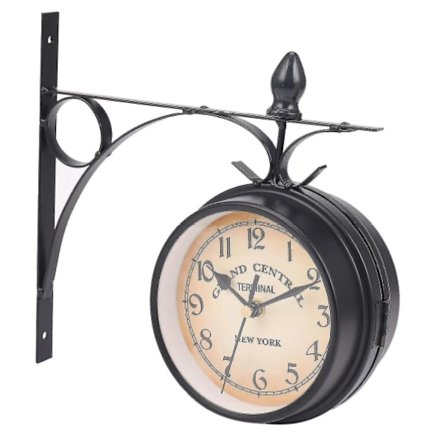 Hemklocka i europeisk stil, kreativ järn prydnad, väggklocka, retro dekoration, vardagsrumsklocka, dubbelsidig väggklocka