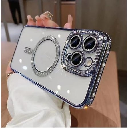 Glittrigt Diamant Strass Magsafe Skal Kompatibelt med iPhone 15 Pro Max & Ultra{hh]
