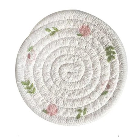 Ins Vind Isolerad Grytunderlägg, Vävd Bomullsrepsmatsedel, Kreativt Tryckt Koppunderlägg, Runt Hushållsskåls- och Tallriksunderlägg, 