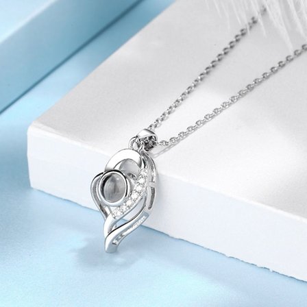 Projektionsfoto Halsband Pet Photo Hänge SILVER