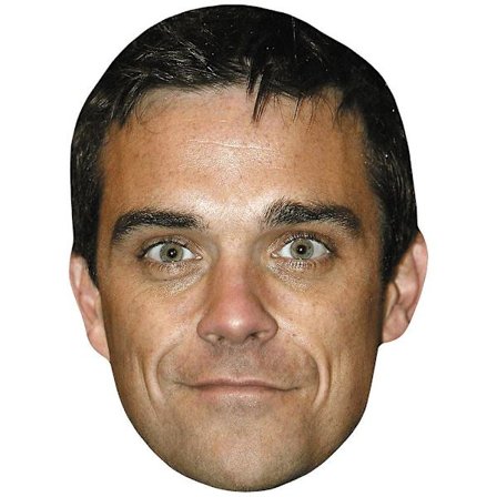 Robbie Williams (Ung) Celebrity Maske, Fladt Kort Ansigt