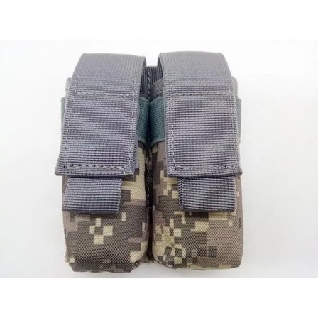 Molle Tactical Dubbel 9mm Magasinficka Ficklampshållare EDC Midjeväska Jakttillbehör Militär Airsoft Ammo Mag Hölster