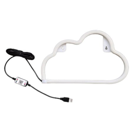 Sky Neonlys, LED Sky Neonlys Veggdekor, 31cm*19cm*2.5cm Batteri eller USB-drevet Sky Logo Form Dekorativ Vegglampe Hvit