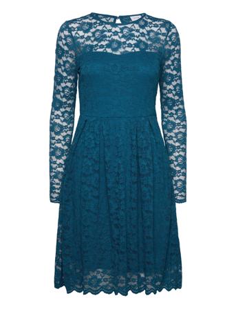Vikalila L/S Lace Dress - Noos Dresses Lace Dresses Blå Vila*Betinget Tilbud