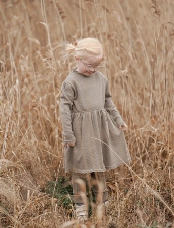 Hanevild Scallop Dress - Beige - 86