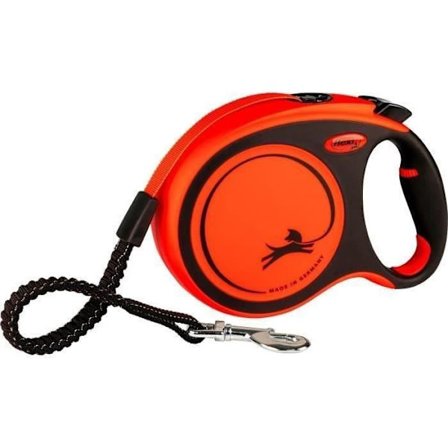 TRIXIE flexi XTREME bandkoppel - Storlek L - 8m - Svart och orange