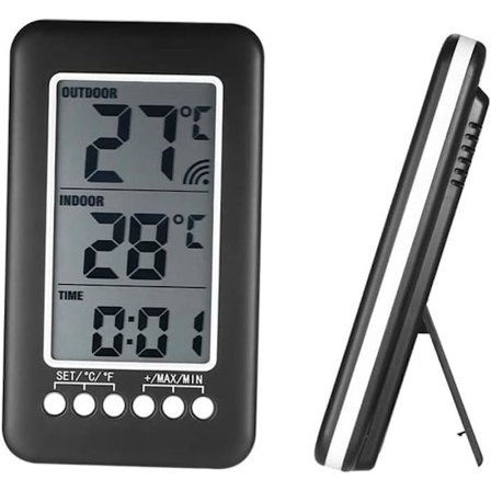 Trådløst innendørs termometer, LCD °C/°F Digitalt innendørs/utendørs termometer Temperaturmålingsklokke.