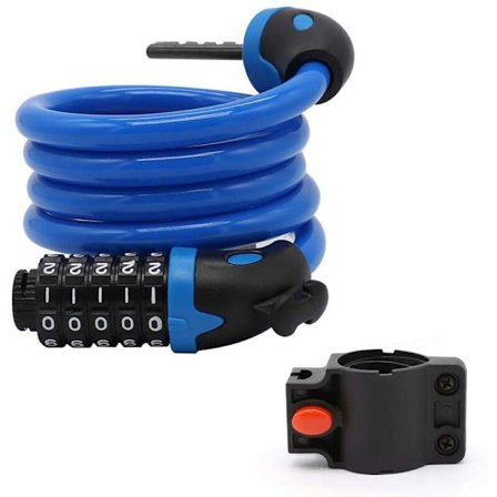Kaapelilukko Pyörän Lukko, Pyörän Lukko Pitkä 120cm x 12mm, Kaapelilukko Pyörälle