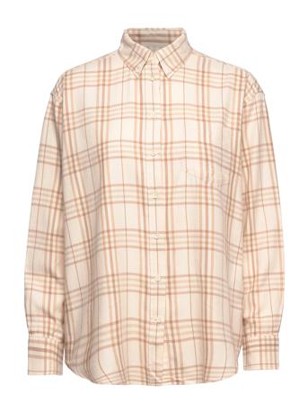 D2. Relaxed Check Flannel Shirt Långärmad Skjorta Multi/mönstrad GANT