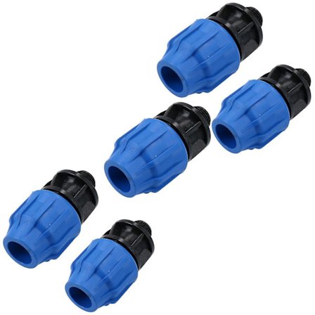 20 mm x 1/2" MDPE Hane Adapter Kompresjonskobling Rørkobling Vannrør 5-pakning [DB]