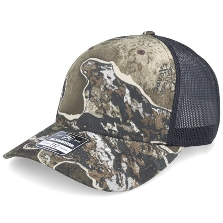 Richardson - Camo trucker Cap - 112pfp Realtree Excape/Black A-Frame Trucker @ Hatstore