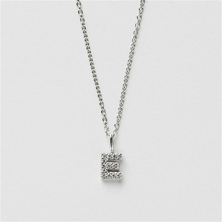 E Sparkle Letter Necklace