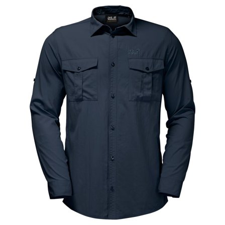 Jack Wolfskin Men's Atacama Roll-up Shirt Men long-sleeved shirts Blue S