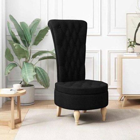 Fauteuil Vidaxl Sufflettstol Svart 56,5 x 70 x 110 cm tyg