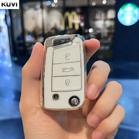 Läder TPU Bilnyckelfodral Skyddsväska För VW Volkswagen Golf 7 MK7 Tiguan MK2 SEAT Ateca Leon FR 2 Ibiza För Skoda Octavia A7