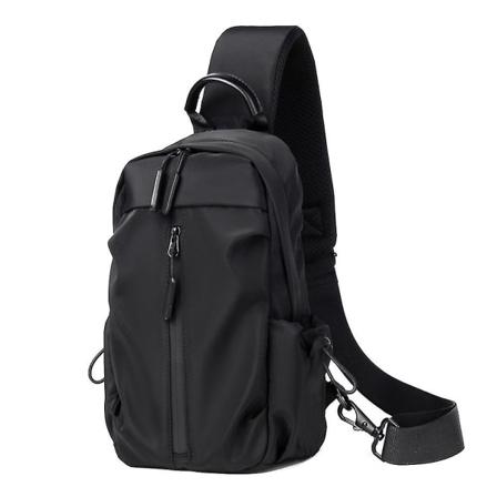 Brystveske Fritidsveske for menn Multifunksjonsveske Reisereise Messenger-veske med en skulder black