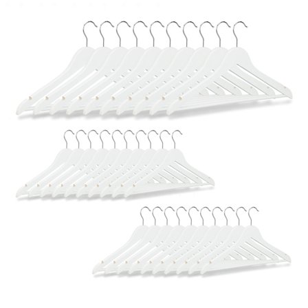 Træbøjler Sæt med 30 stk