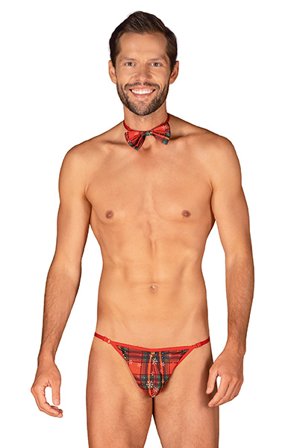 Obsessive Mr Merrilo Thong & Bow Tie Onesize - Woome.pl