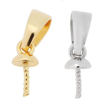 Hengefester i sterlingsølv med messingkopp