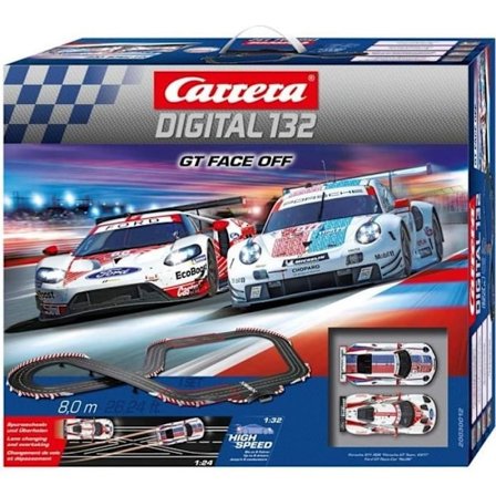 Carrera 8Digital 132 GT Face Off racerbane, 0 meter sort