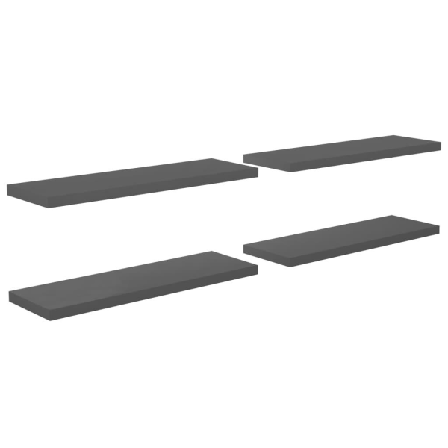 Vidaxl Svävande Vägghyllor 4 St Grå Högglans 120x23,5x3,8 Cm Mdf Grå