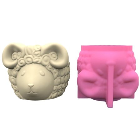 Sau Dyr Betong Silikon Potteform Sukkulent Blomsterpotte Leire Sement Gipsformer DIY Hjemmehage Blomsterpotter Mold