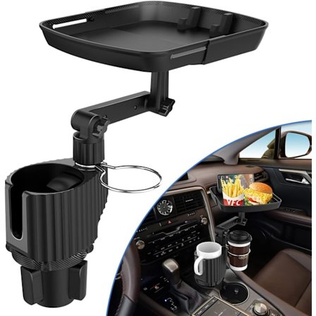 Bägarehållare för bil med utdragbar bricka, multifunktionell bil