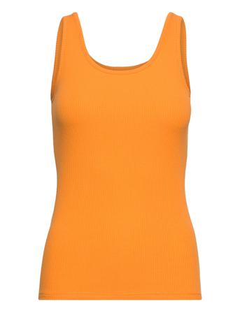 Slfanna U-Neck Top B Top Ærmeløs Top Orange Selected Femme