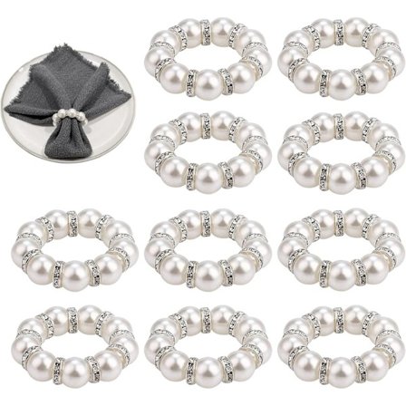 Lautasliinarenkaat, 10 kpl Helmi lautasliinarenkaan pidikkeet Serviettirenkaat Lautasliinapidikkeet Pöytäkoriste, Häälaudaliinarenkaat