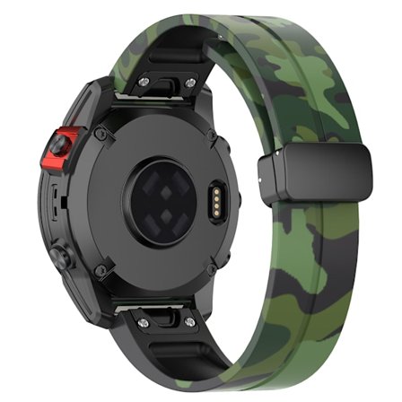 Svart spänne 22mm kamouflage handledsrem armband för Garmin Fenix 7/ Forerunner 965/955/945/935