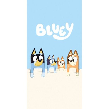 Bluey - Strandhåndklæde i bomuld - Blå/Beige - 70 x 140 cm