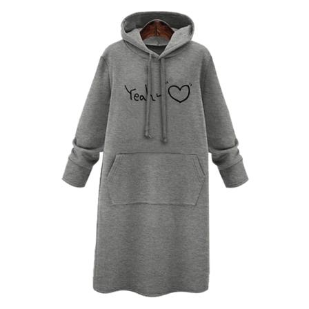 Hoodies Med Dragsko För Damer Med Långa Ärmar