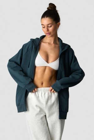 ICANIWILL - Everyday Zip Hoodie Wmn Dark Dusty Teal - Dam - Träningskläder från ICIW