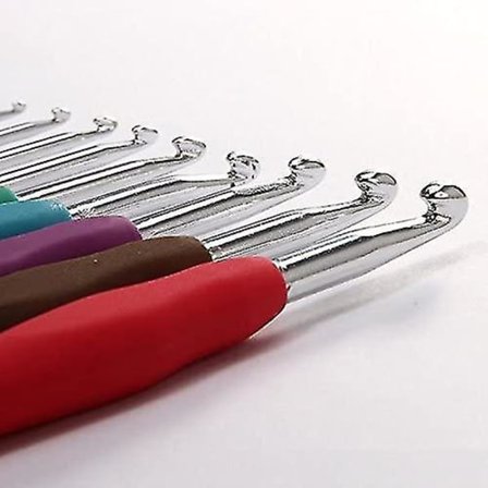 9 kpl Värikkäitä Pehmeitä Kahvaisia Alumiinikoukkuja 2mm-6mm