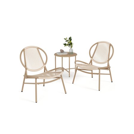 Rootz Balcony Furniture Set - Patio Furniture - Udendørs siddepladser - Holdbart PE & stål - Tabel 50 cm D x 45 cm H, stol 68 cm x 74 cm x 78 cm