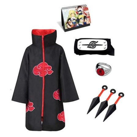 5-delars set med cape, pannband, ring, Kunai Naruto Xiaoyu Chiha It