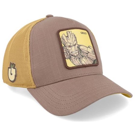 Capslab - Brun trucker Keps - Marvel Groot Yellow/Brown Trucker @ Hatstore