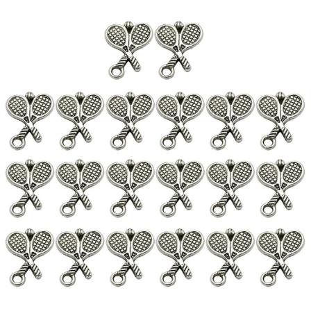 20 kpl Antiikki Alloy Badminton Tennismaila Ripustimet Korut DIY Korujen Valmistukseen Kaulakorulle Silver
