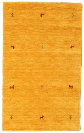 Gabbeh Loom Two Lines 100X160 Piccolo Giallo Tappeto Di Lana